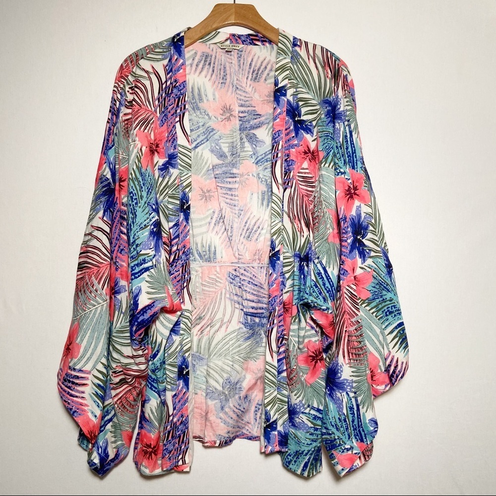 Style Envy Womens Tropical Print Kimono Coverup Size Small/Medium‎